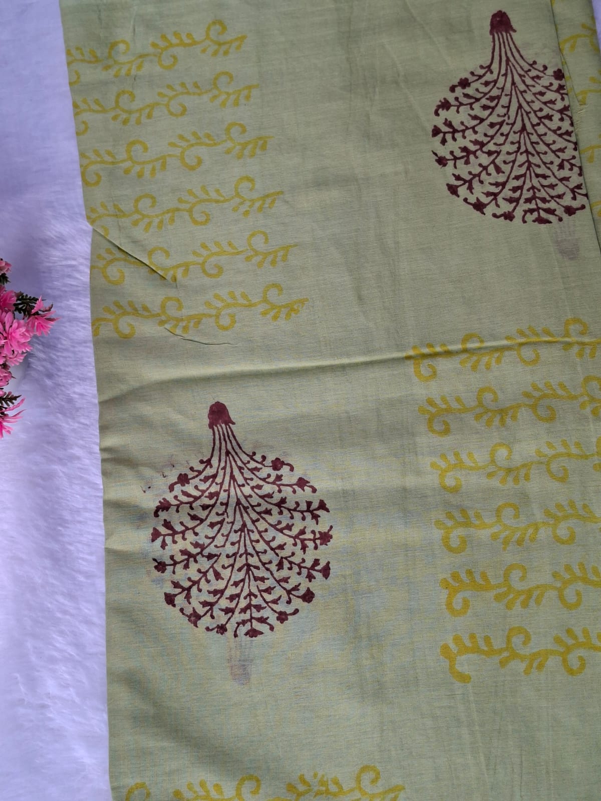 Pure Cotton Unstitched Suit - Cotton Dupatta