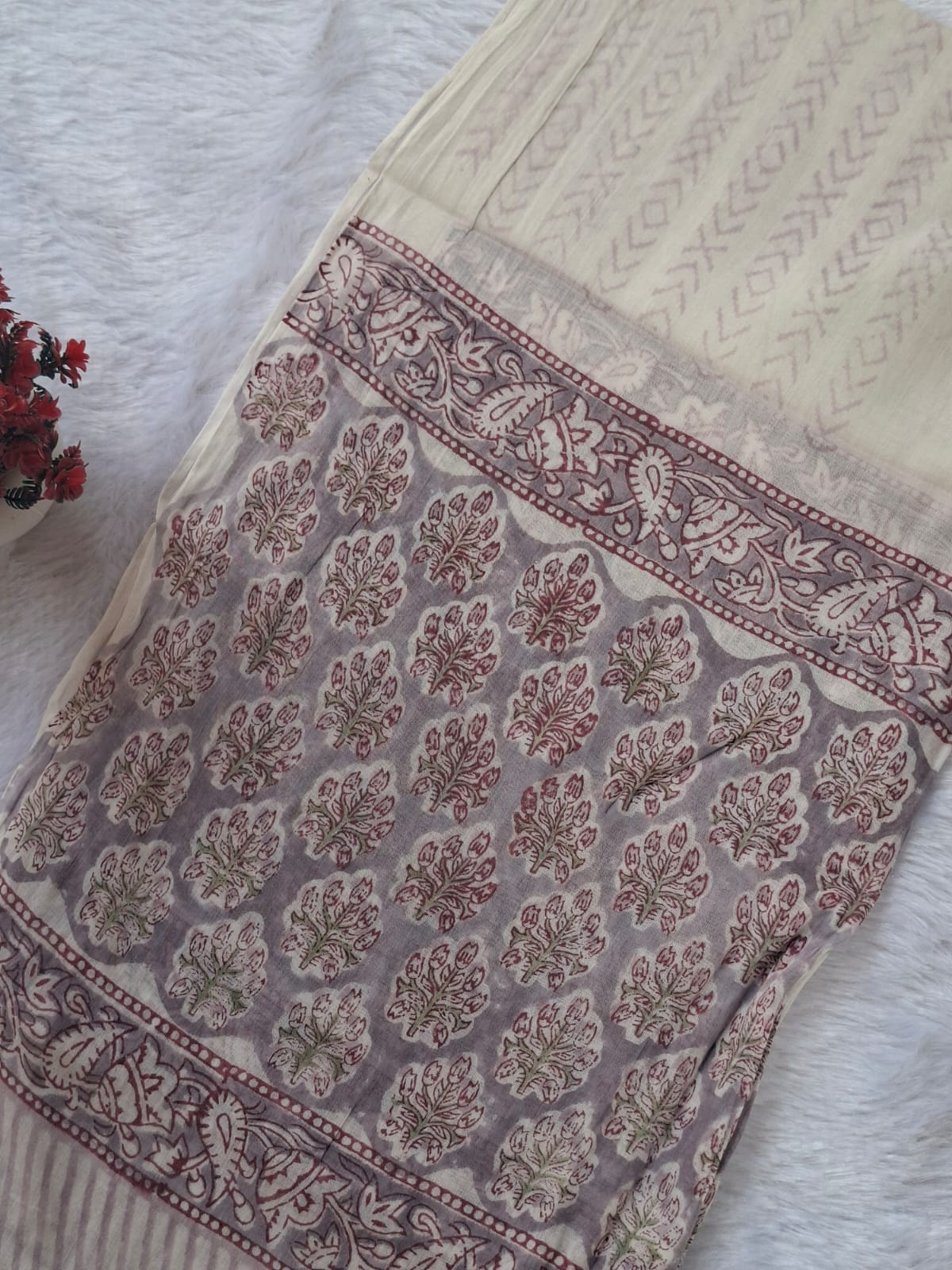 Pure Cotton Unstitched Suit - Cotton Dupatta