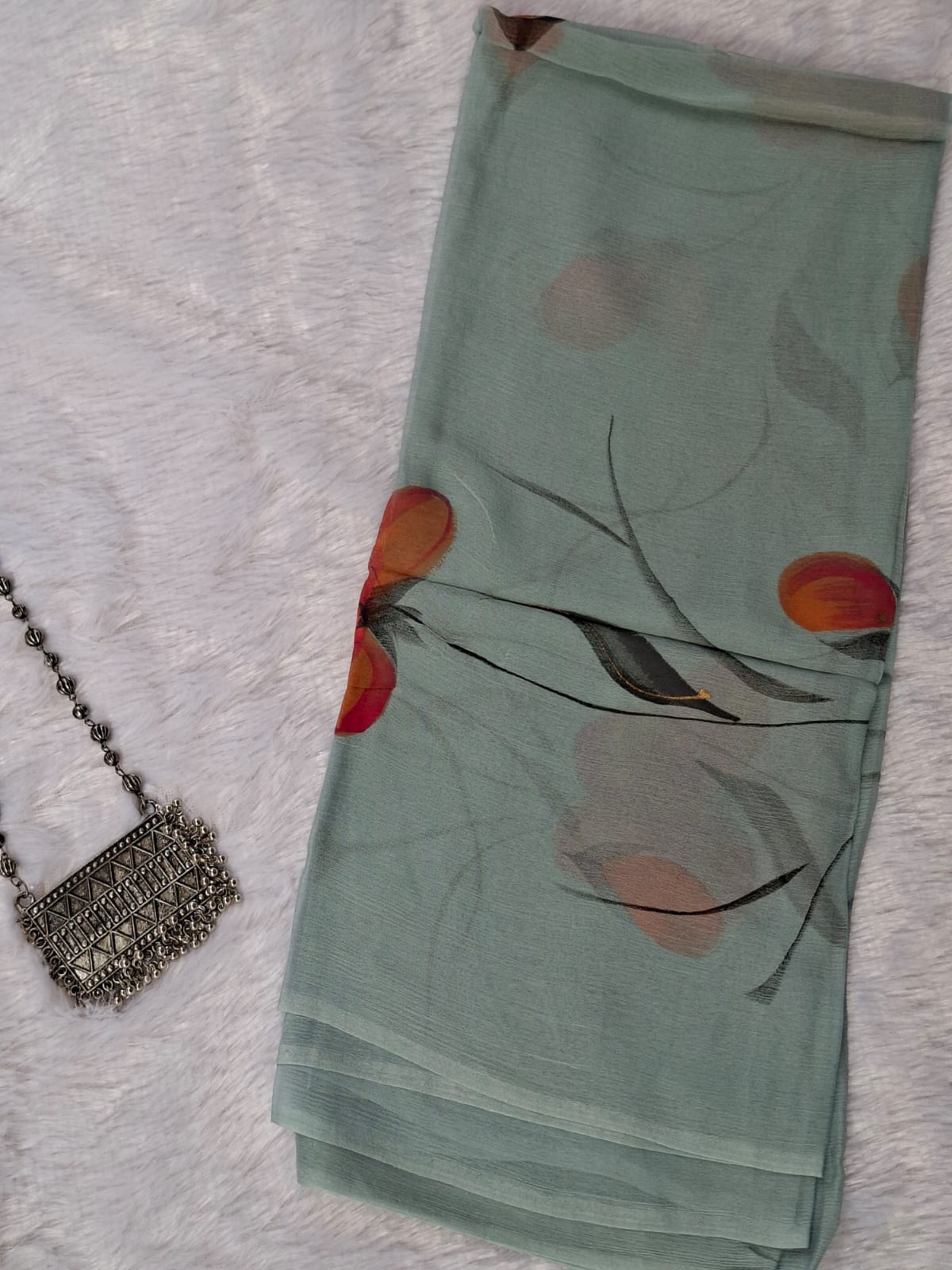 Pure Cotton Unstitched Suit - Chiffon Dupatta