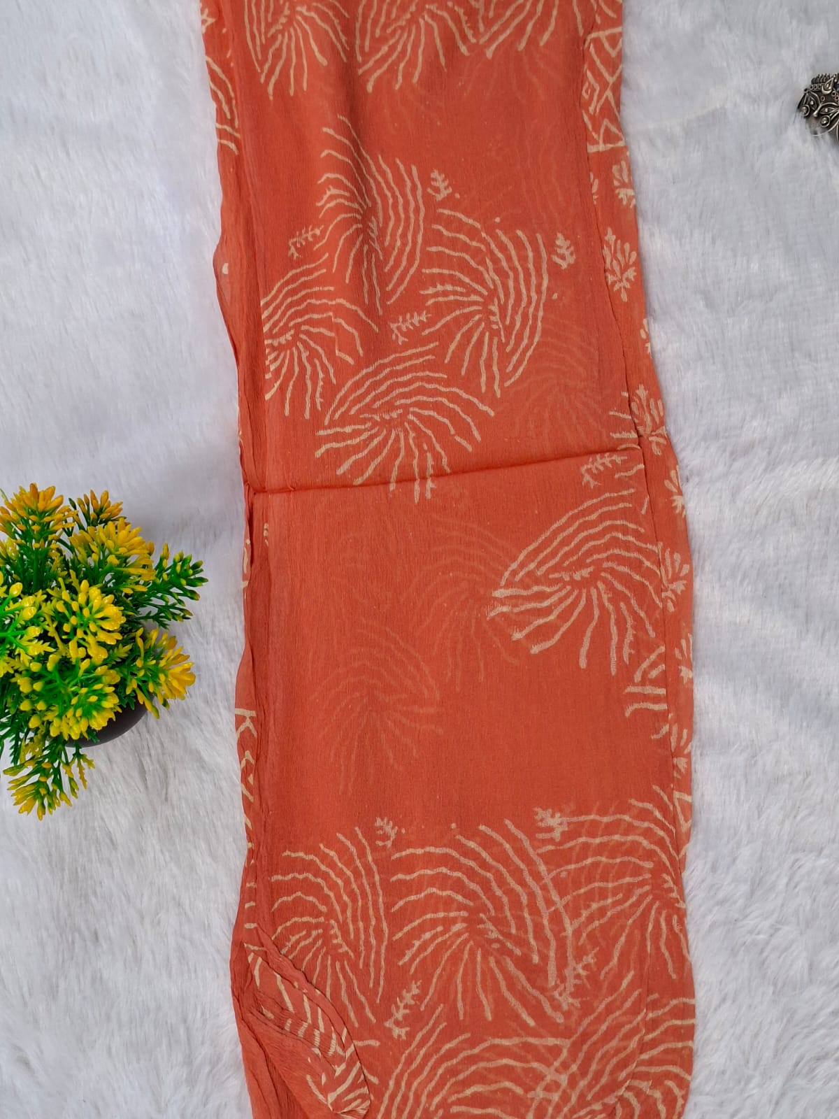 Pure Cotton Unstitched Suit - Chiffon Dupatta