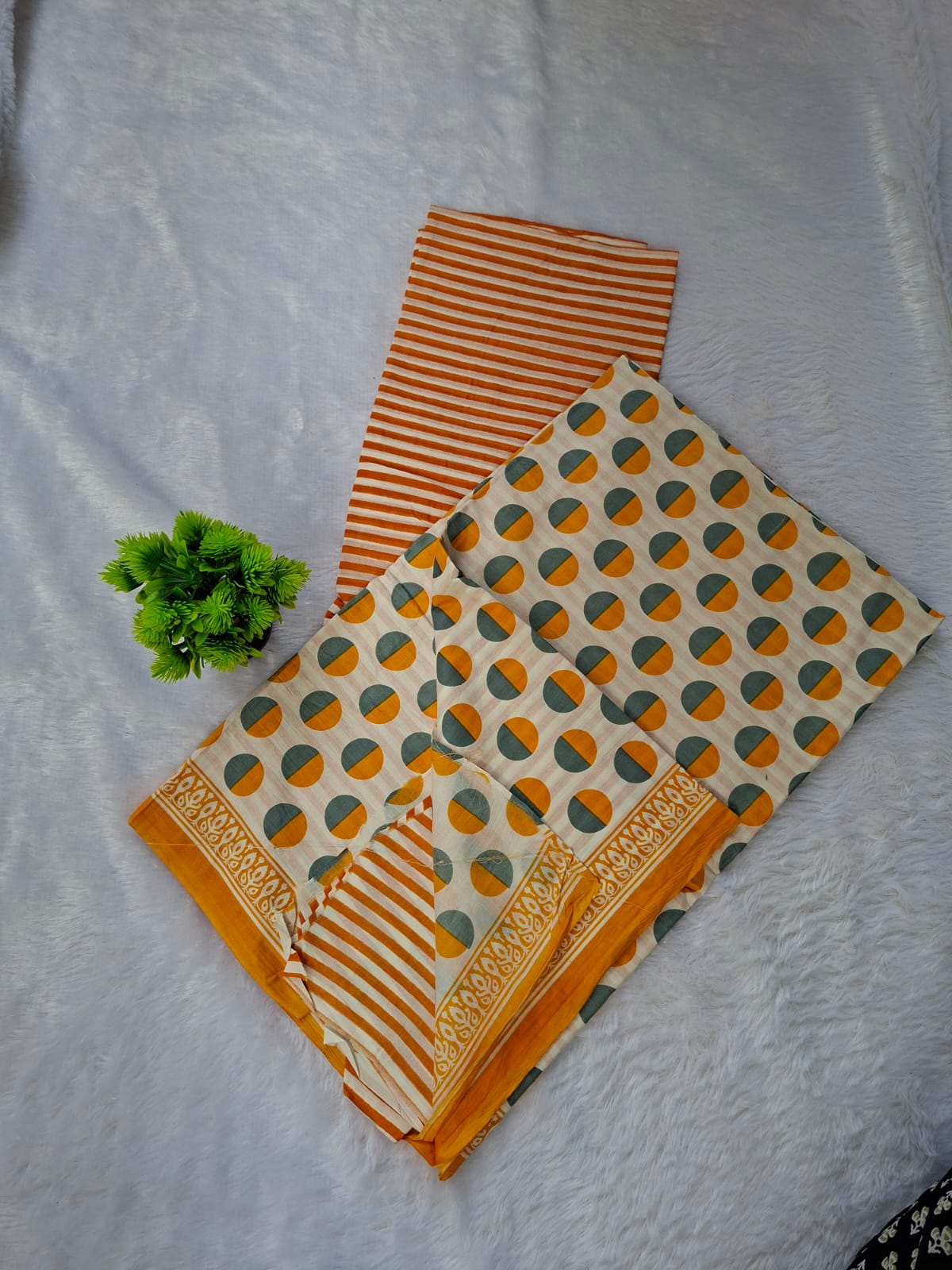 Pure Cotton Unstitched Suit - Cotton Dupatta