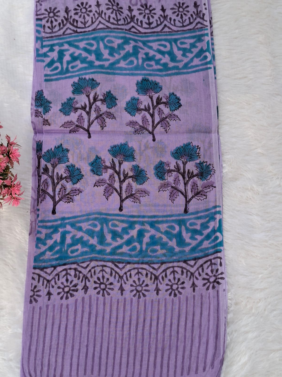 Pure Cotton Unstitched Suit - Cotton Dupatta