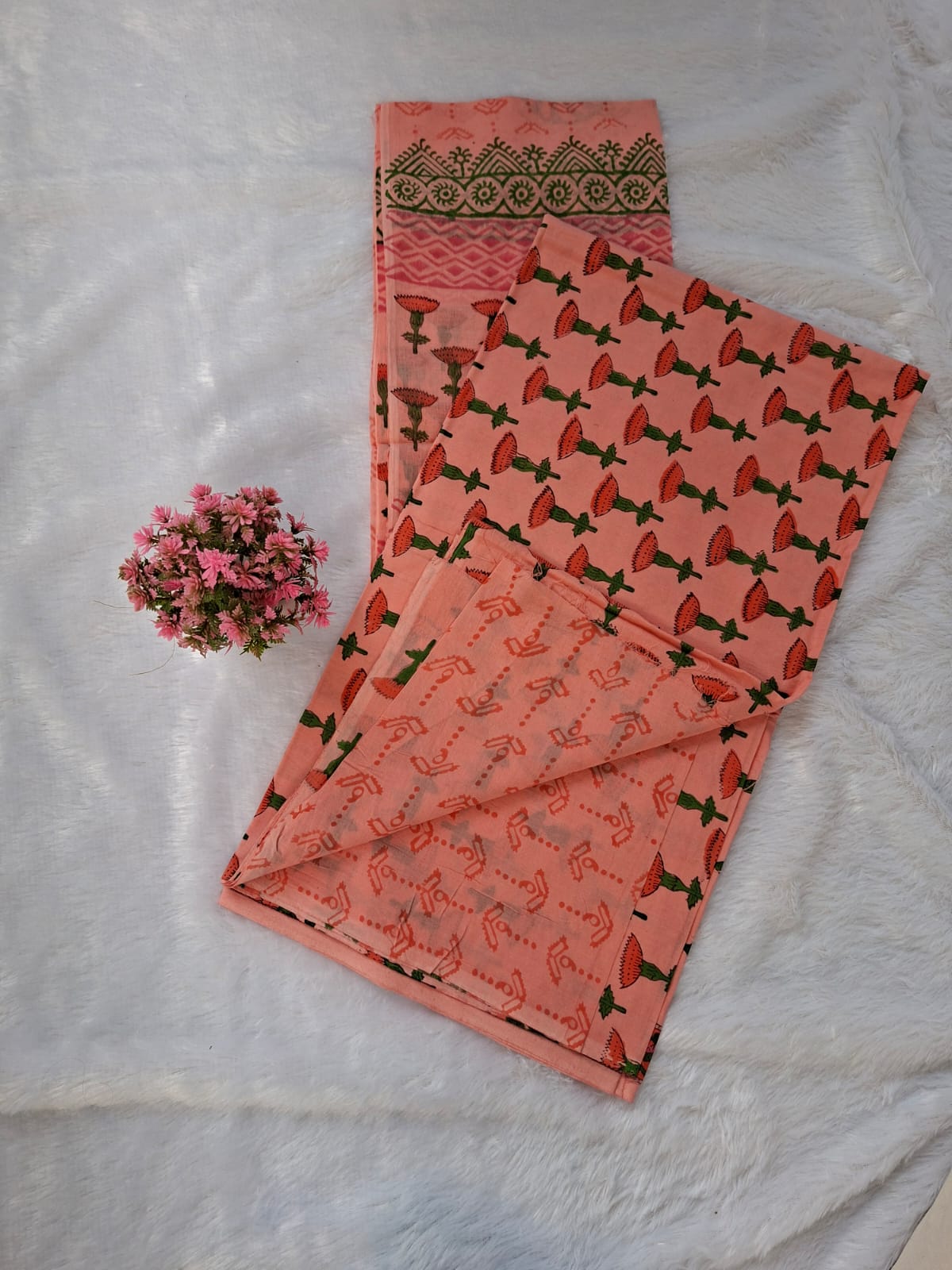 Pure Cotton Unstitched Suit - Cotton Dupatta