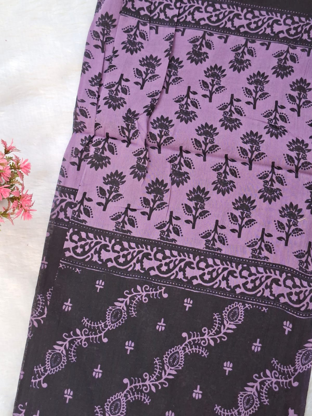 Pure Cotton Unstitched Suit - Cotton Dupatta
