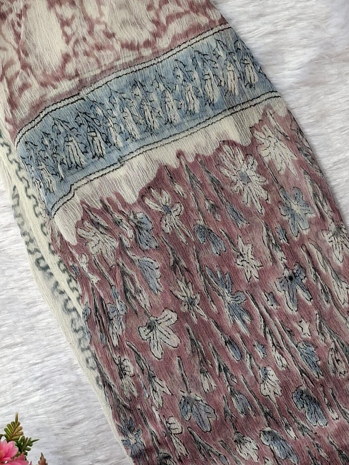 Pure Cotton Unstitched Suit - Chiffon Dupatta