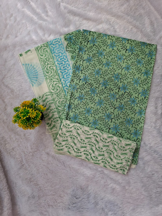 Pure Cotton Unstitched Suit - Cotton Dupatta