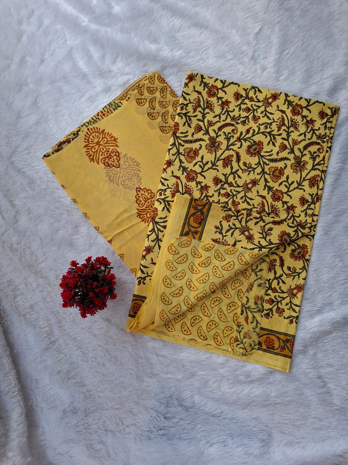 Pure Cotton Unstitched Suit - Cotton Dupatta
