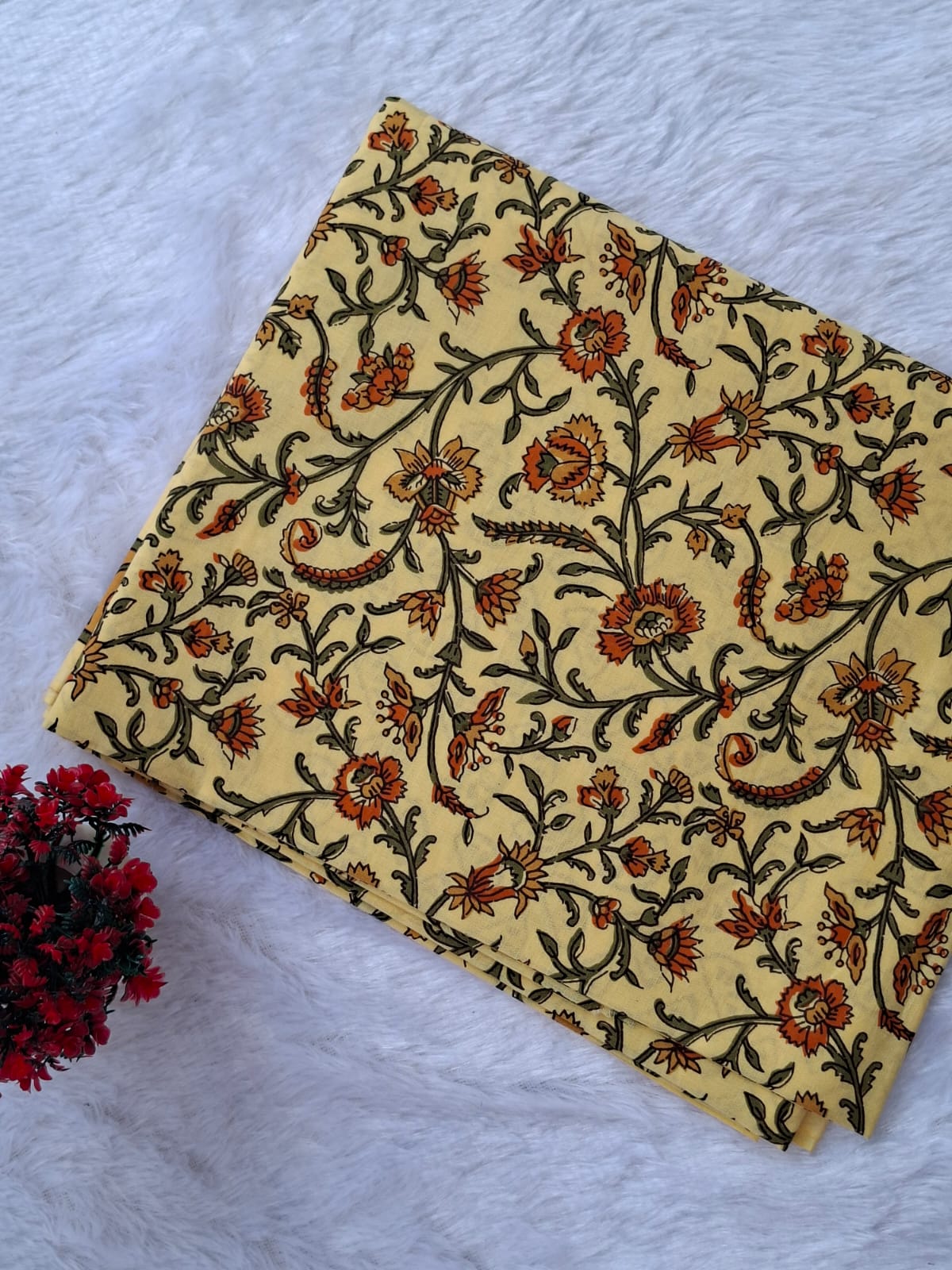 Pure Cotton Unstitched Suit - Cotton Dupatta