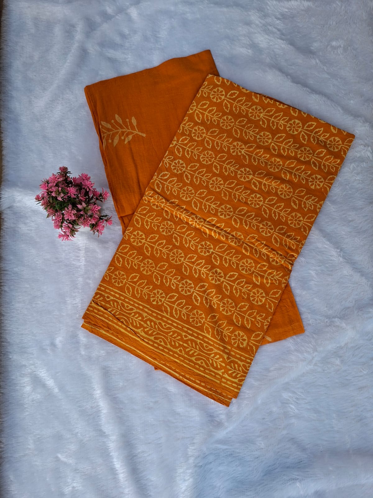 Pure Cotton Unstitched Suit - Cotton Dupatta