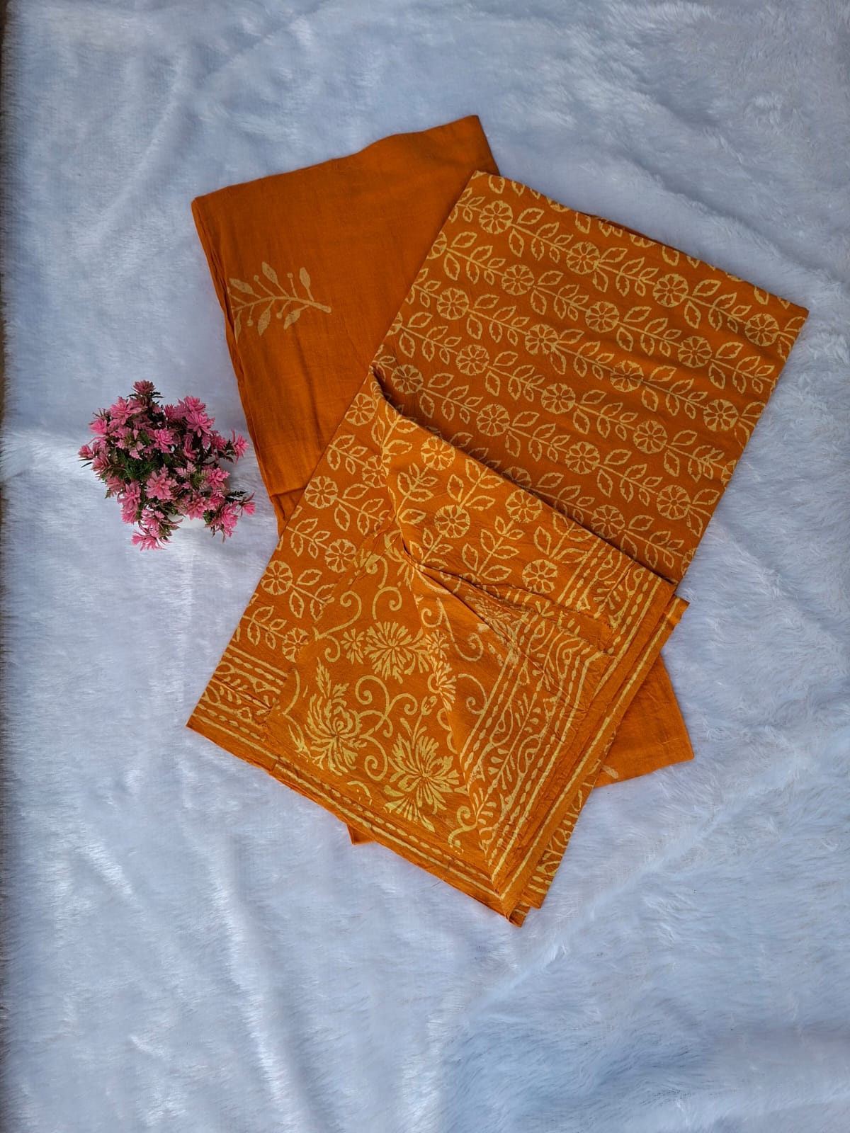 Pure Cotton Unstitched Suit - Cotton Dupatta
