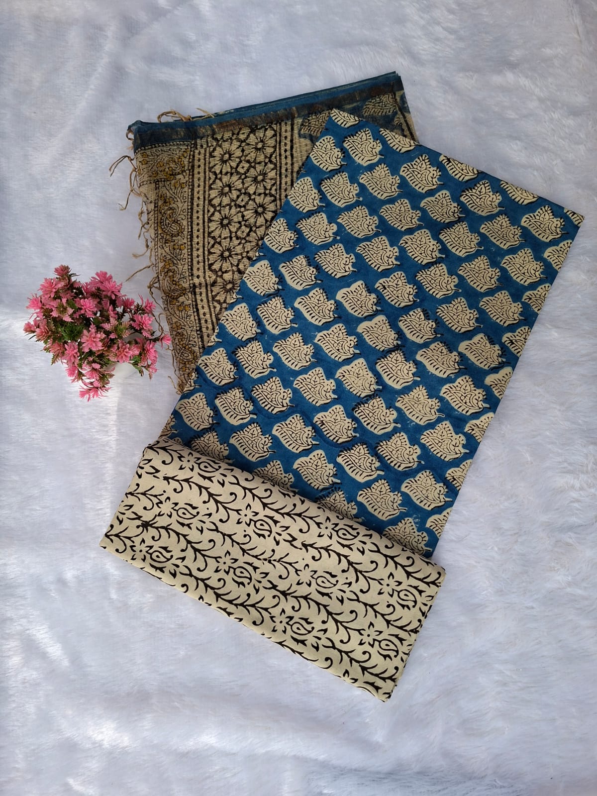 Pure Cotton Unstitched Suit - Kota Dupatta
