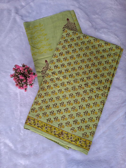 Pure Cotton Unstitched Suit - Cotton Dupatta