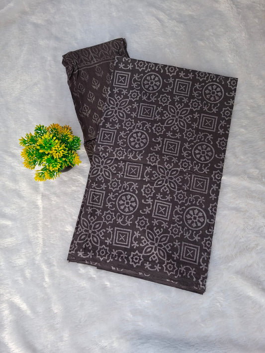 Pure Cotton Unstitched Suit - Chiffon Dupatta
