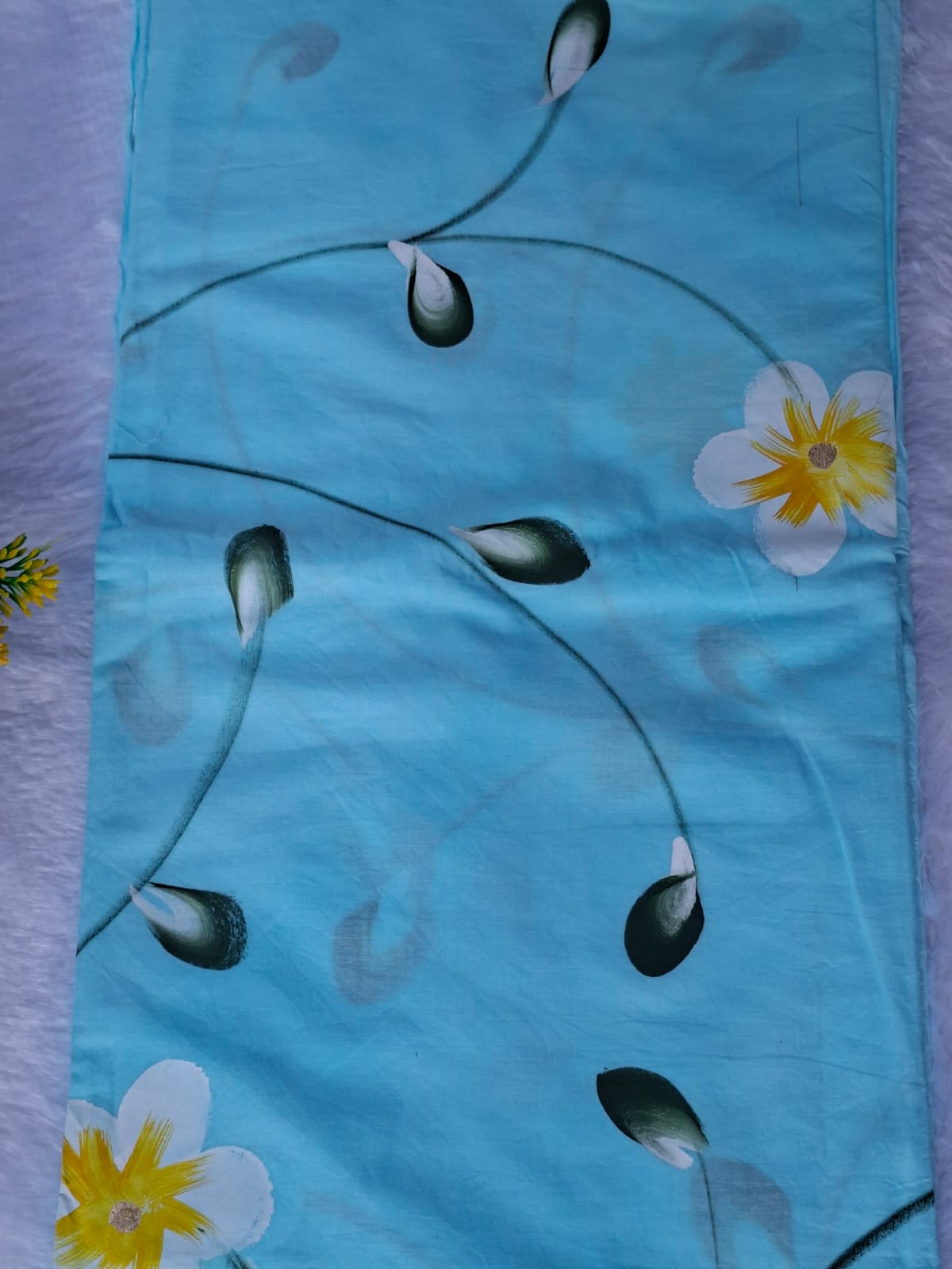 Pure Cotton Unstitched Suit - Chiffon Dupatta