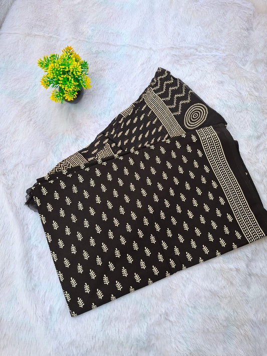 Pure Cotton Unstitched Suit - Chiffon Dupatta