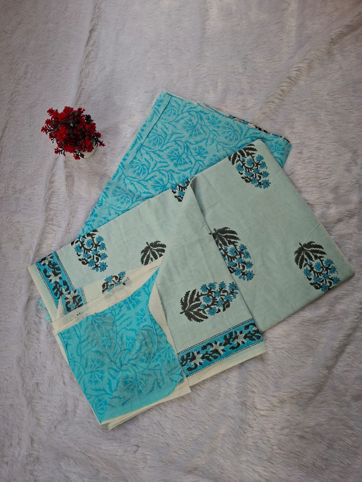 Pure Cotton Unstitched Suit - Cotton Dupatta