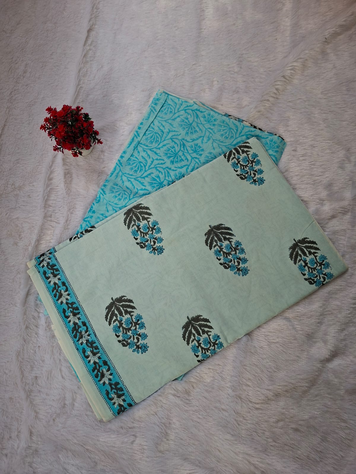 Pure Cotton Unstitched Suit - Cotton Dupatta