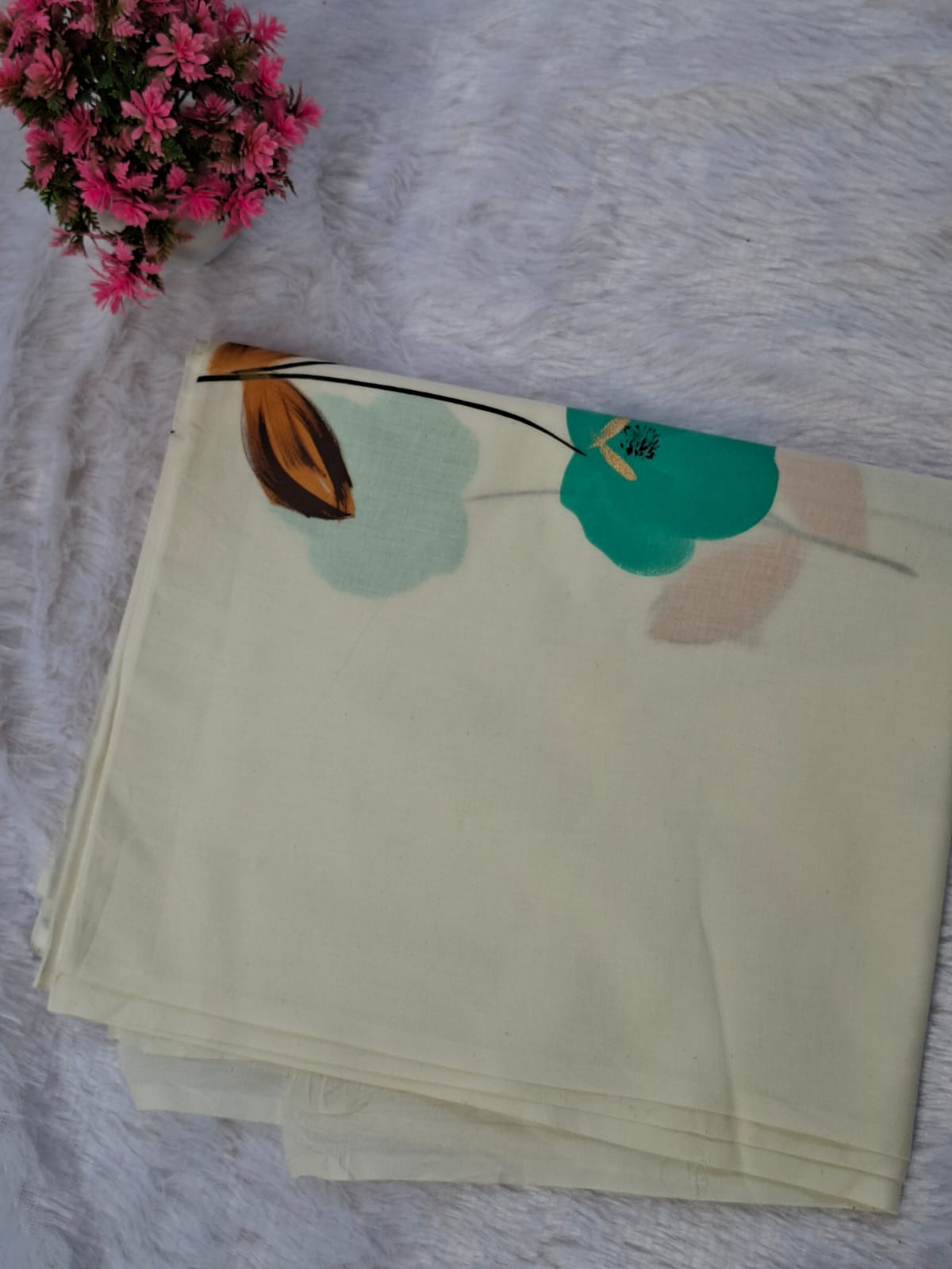 Pure Cotton Unstitched Suit - Chiffon Dupatta