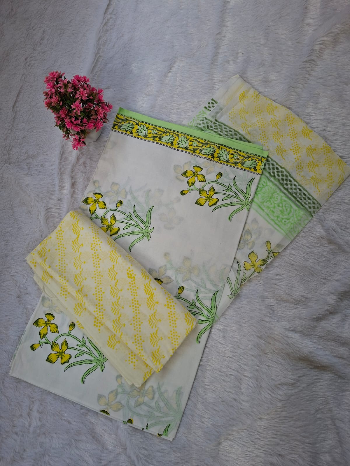 Pure Cotton Unstitched Suit - Cotton Dupatta