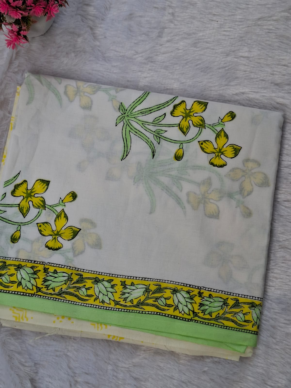 Pure Cotton Unstitched Suit - Cotton Dupatta