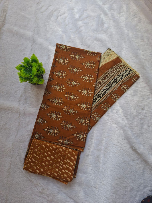 Pure Cotton Unstitched Suit - Cotton Dupatta