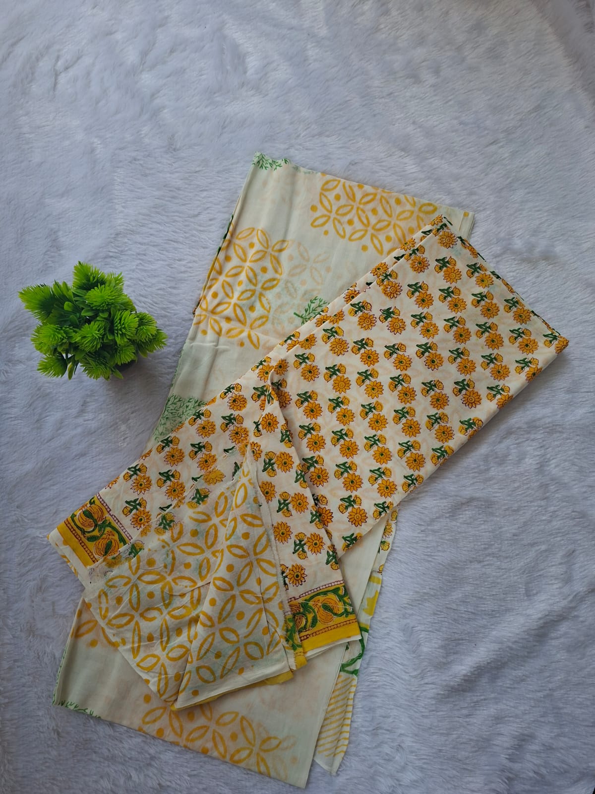 Pure Cotton Unstitched Suit - Cotton Dupatta