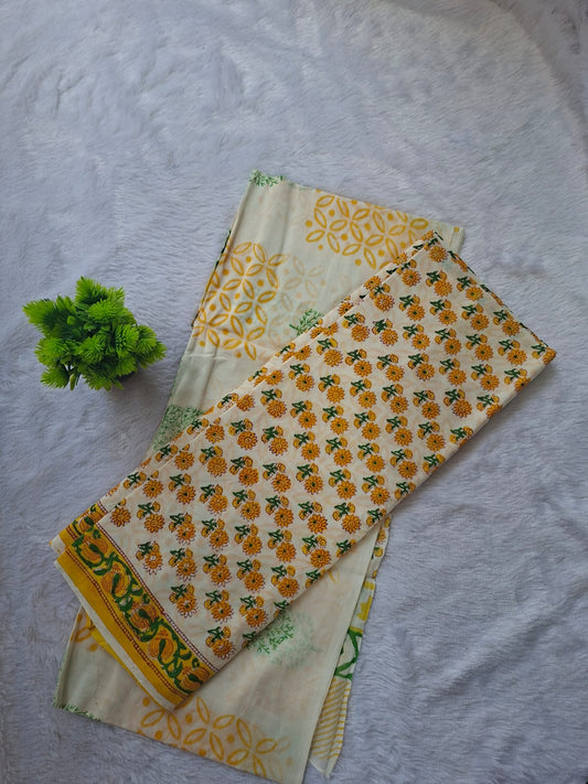 Pure Cotton Unstitched Suit - Cotton Dupatta