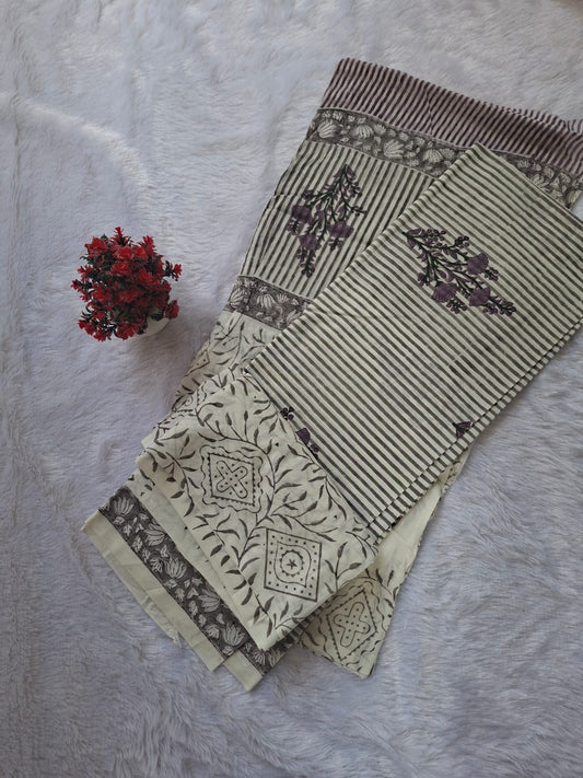 Pure Cotton Unstitched Suit - Cotton Dupatta