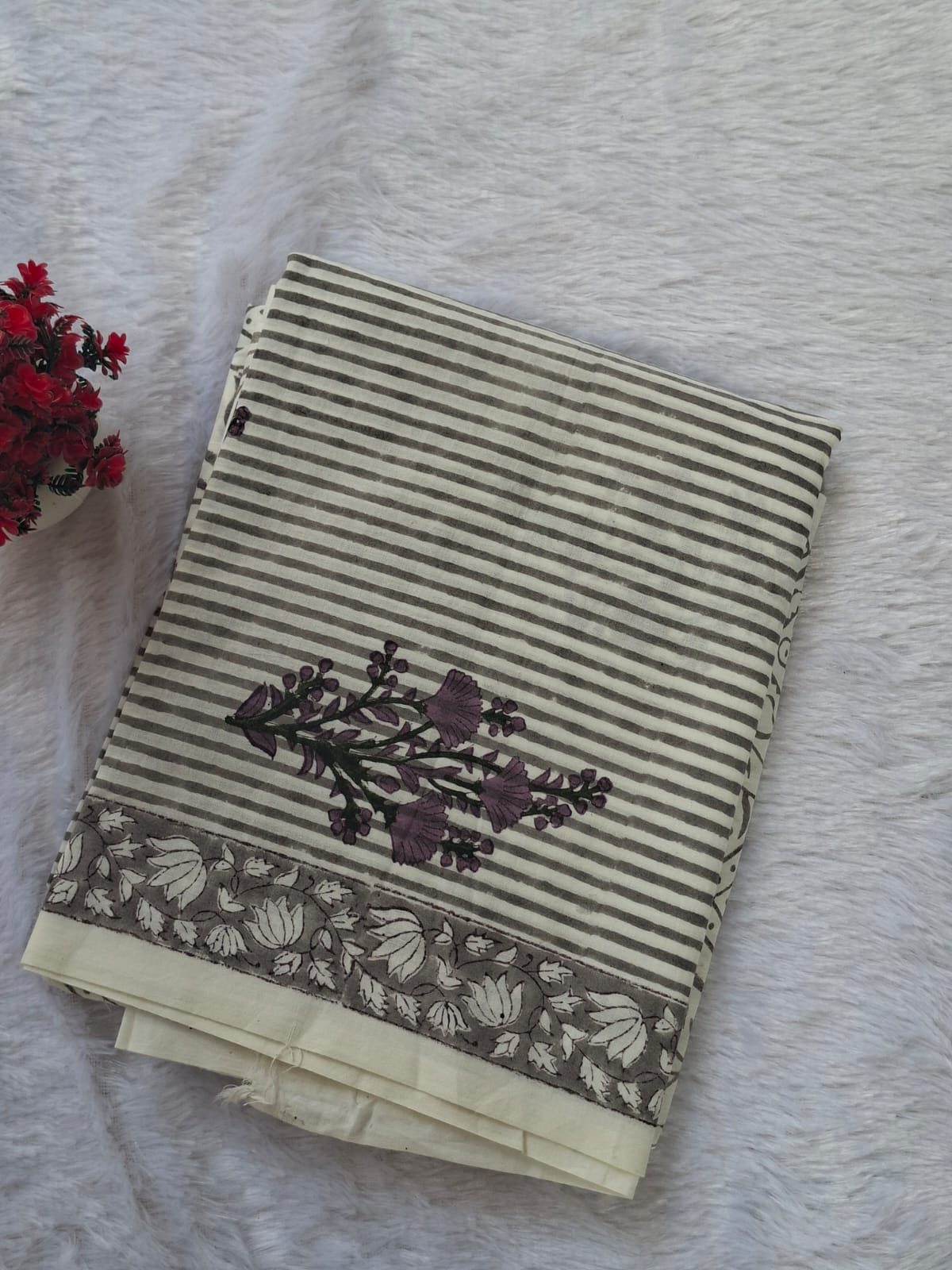 Pure Cotton Unstitched Suit - Cotton Dupatta