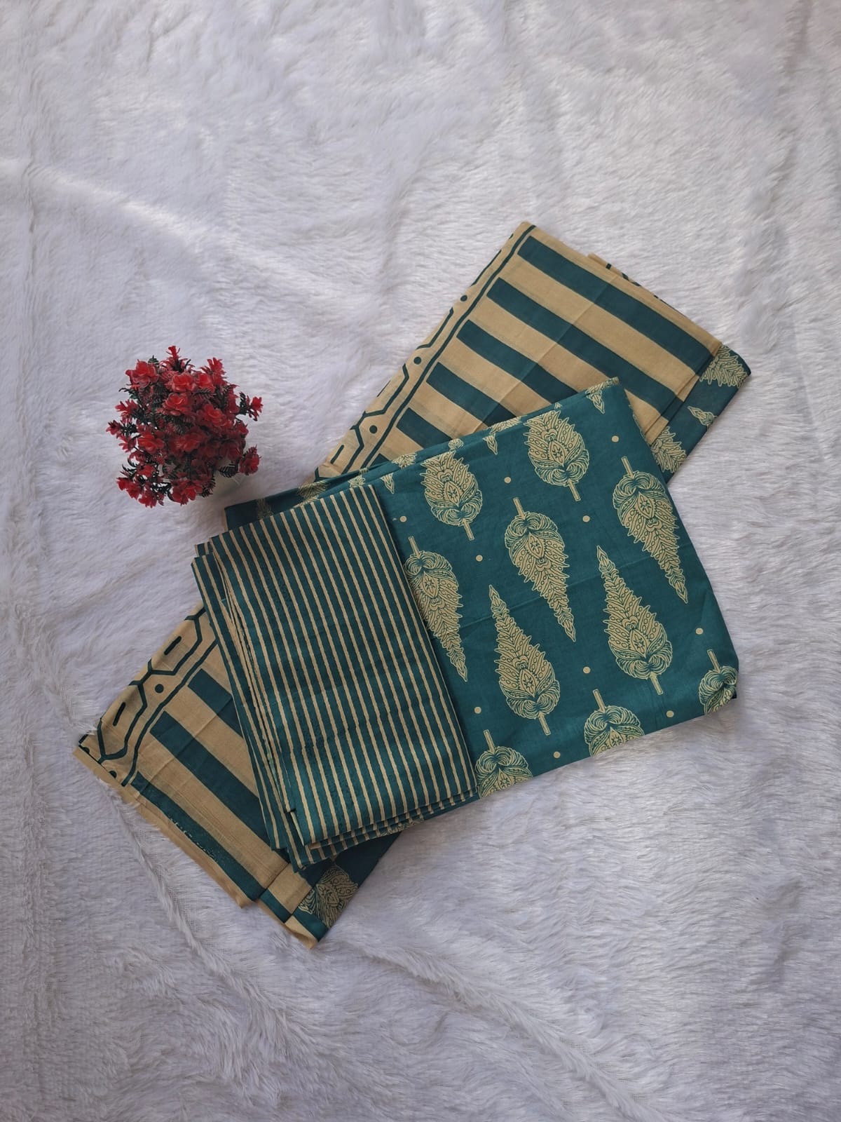 Pure Cotton Unstitched Suit - Cotton Dupatta