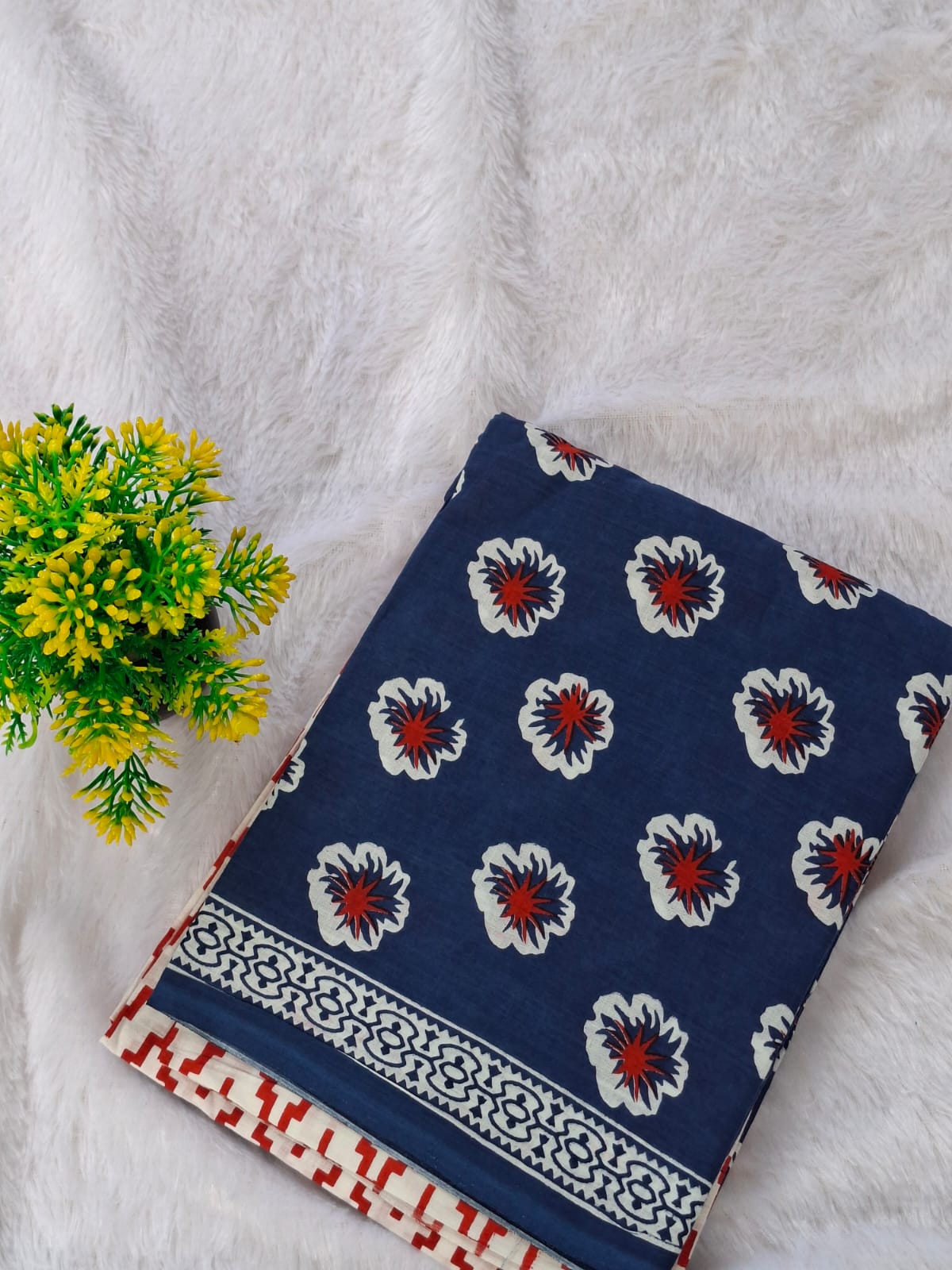 Pure Cotton Unstitched Suit - Cotton Dupatta