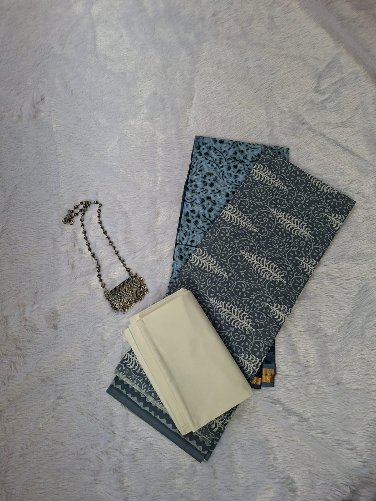 Pure Cotton Unstitched Suit - Kota Dupatta