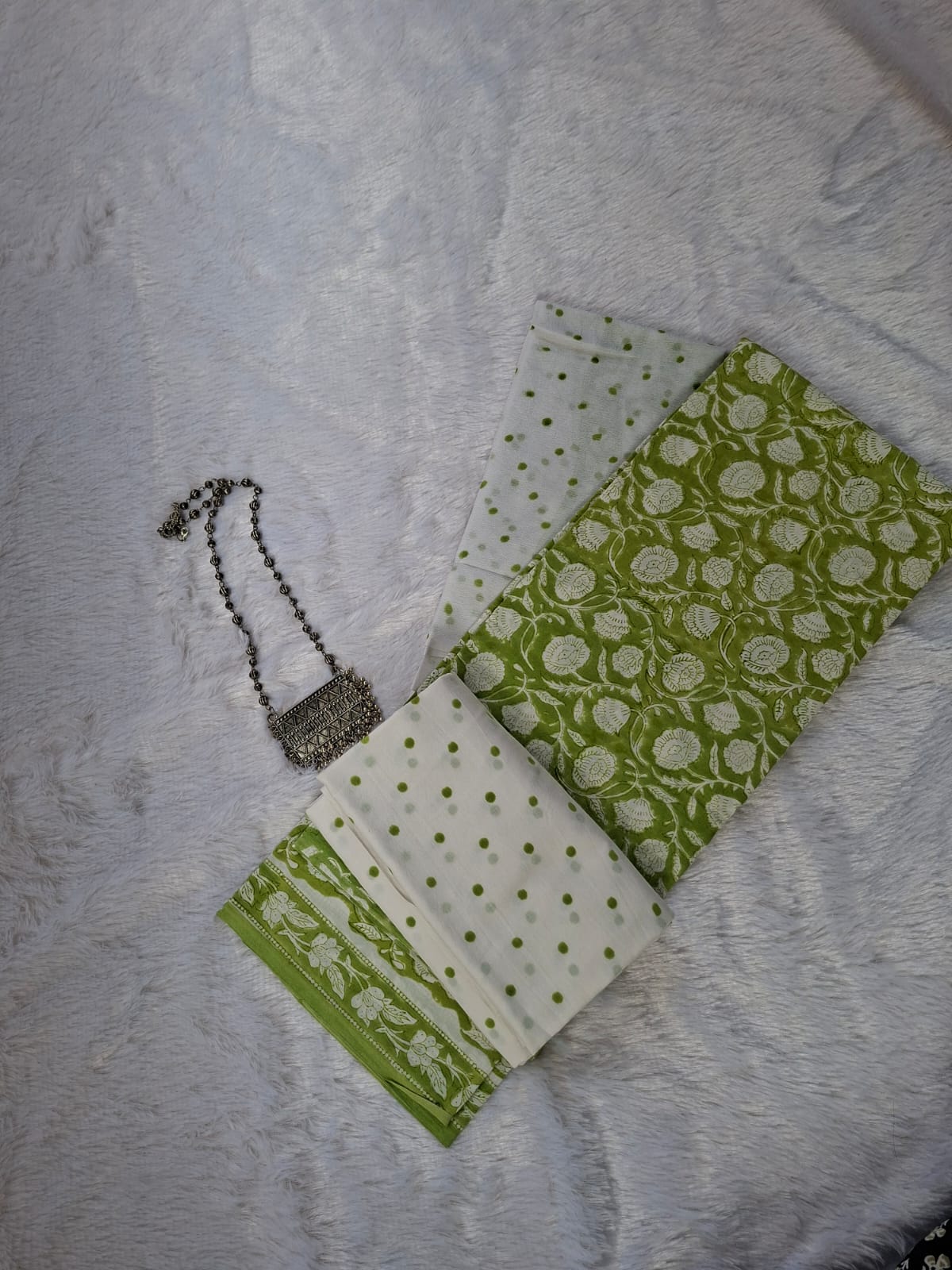 Pure Cotton Unstitched Suit - Cotton Dupatta