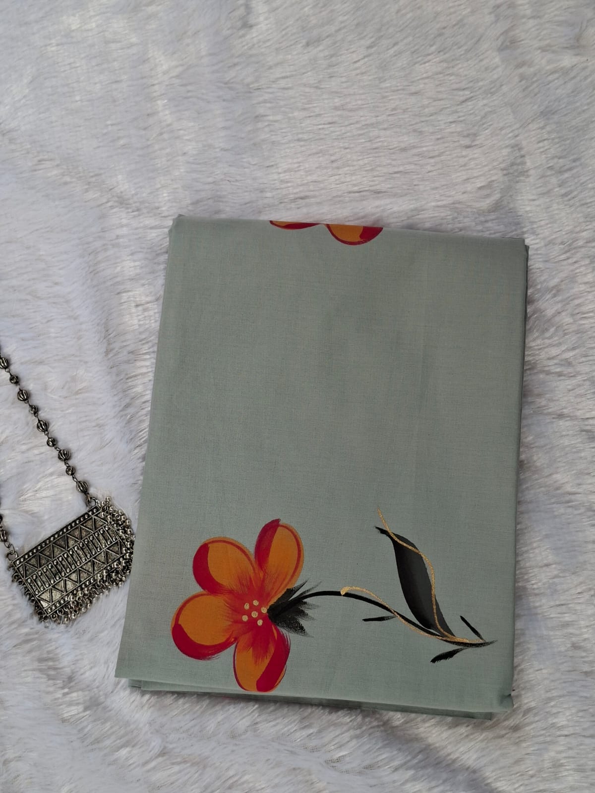 Pure Cotton Unstitched Suit - Chiffon Dupatta