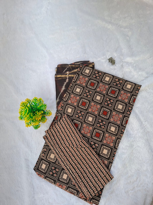 Pure Cotton Unstitched Suit - Kota Dupatta