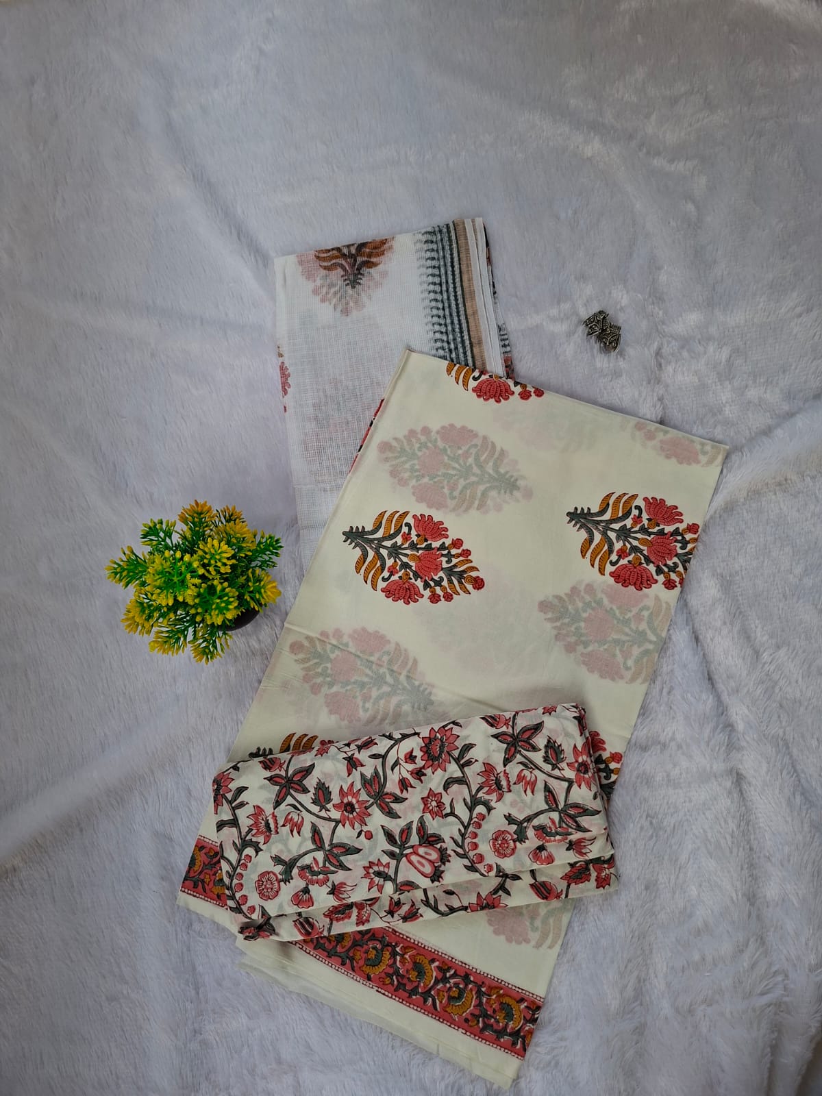 Pure Cotton Unstitched Suit - Kota Dupatta