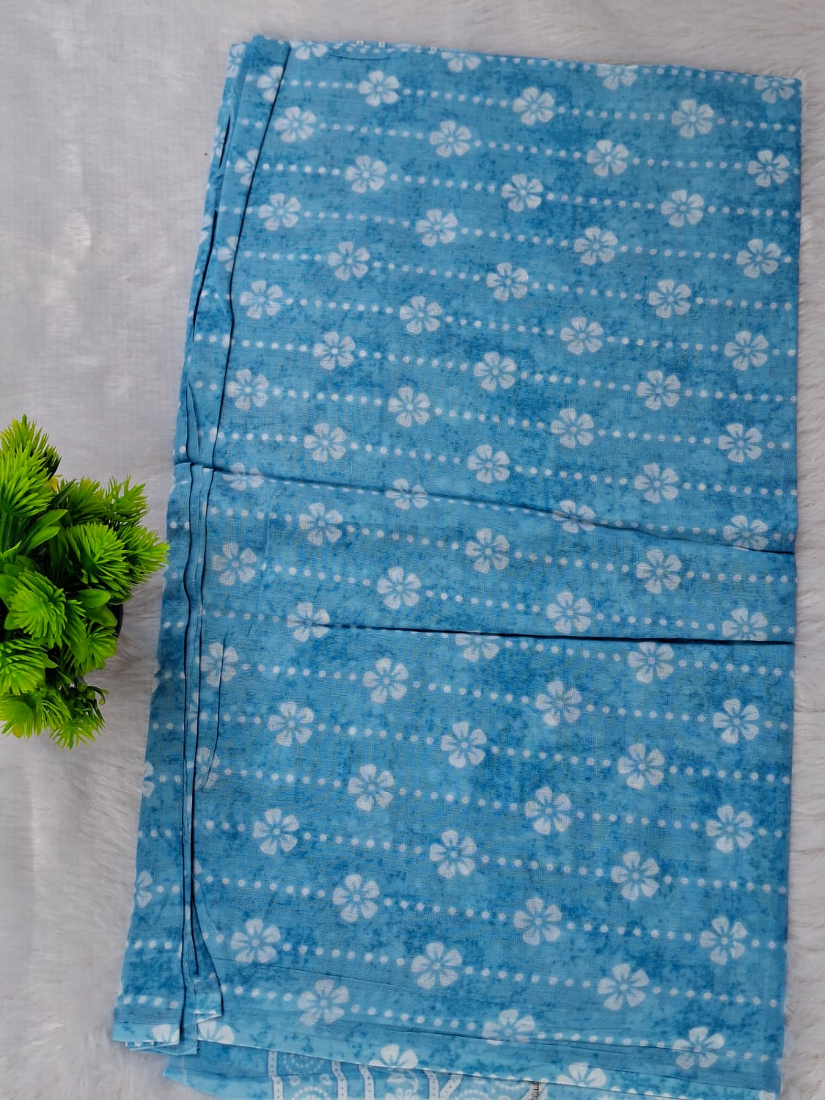 Pure Cotton Unstitched Suit - Cotton Dupatta