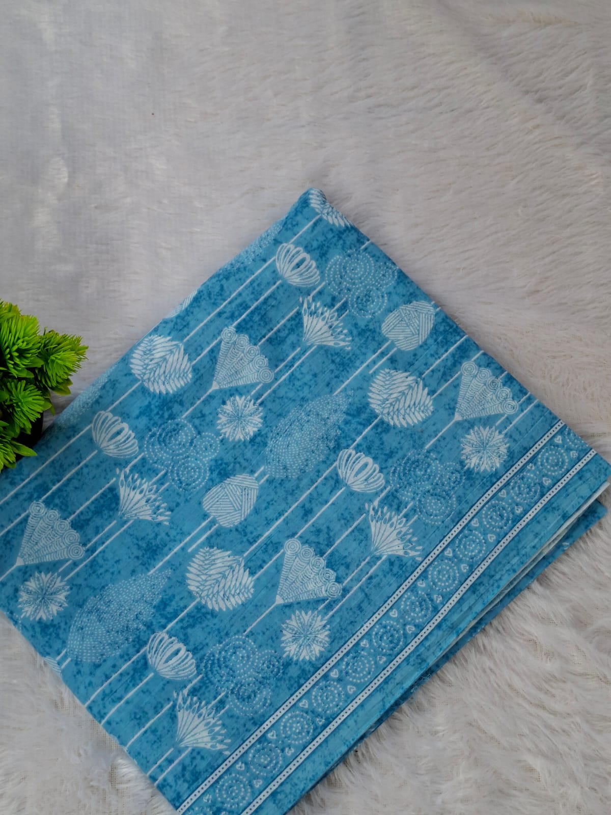 Pure Cotton Unstitched Suit - Cotton Dupatta