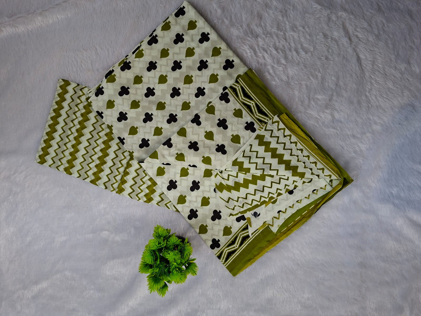 Pure Cotton Unstitched Suit - Cotton Dupatta