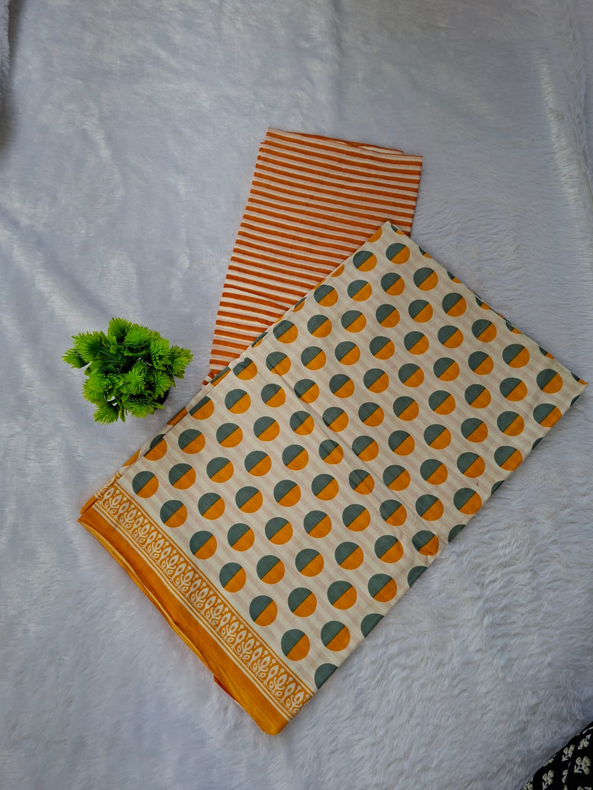 Pure Cotton Unstitched Suit - Cotton Dupatta