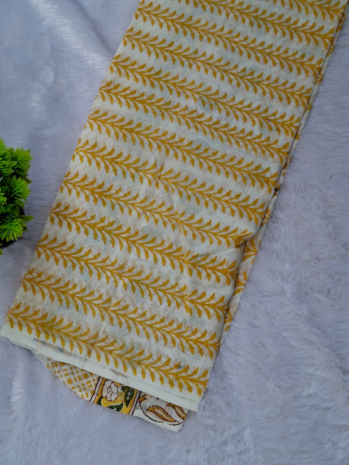 Pure Cotton Unstitched Suit - Cotton Dupatta