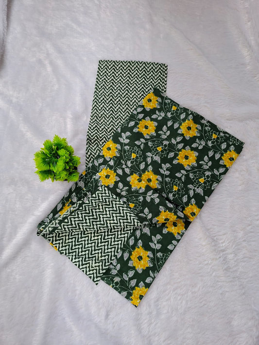 Pure Cotton Unstitched Suit - Cotton Dupatta