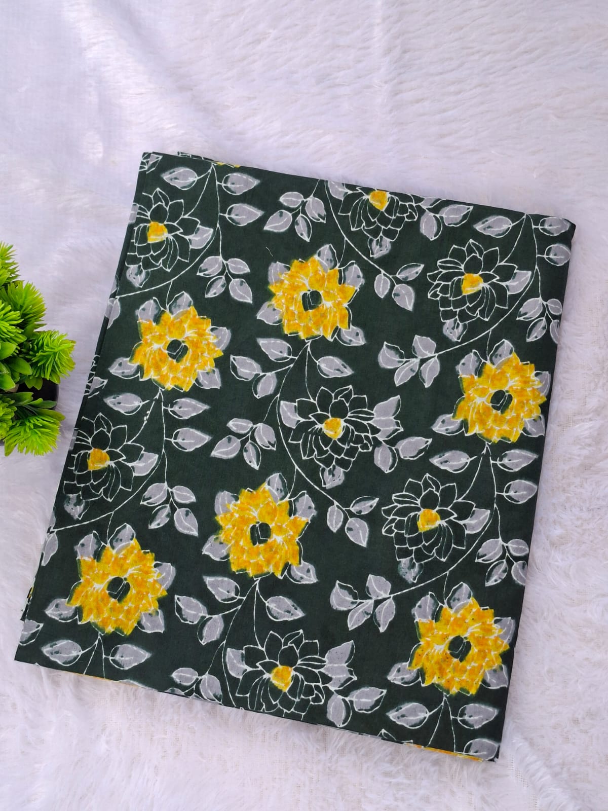 Pure Cotton Unstitched Suit - Cotton Dupatta