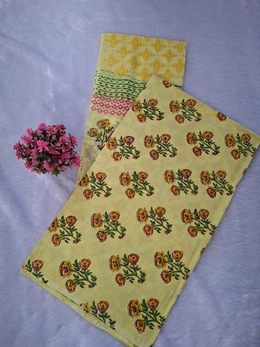Pure Cotton Unstitched Suit - Cotton Dupatta