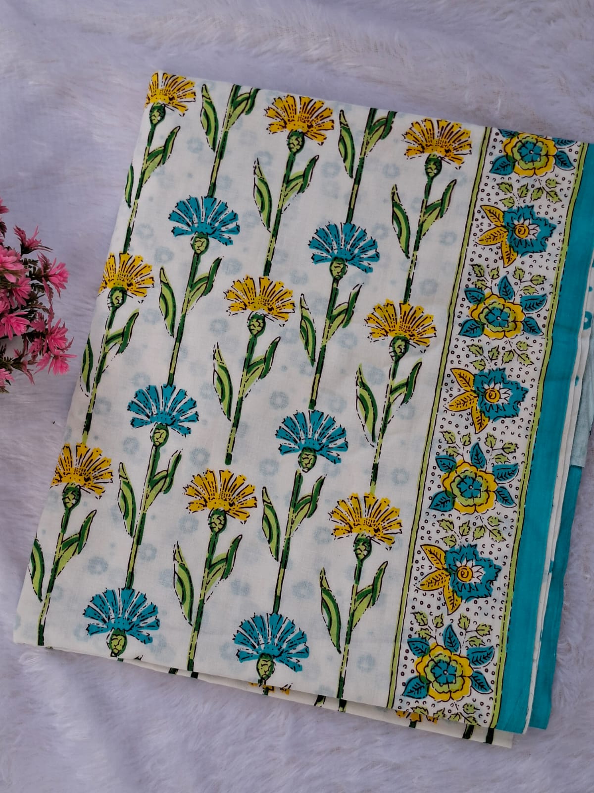 Pure Cotton Unstitched Suit - Cotton Dupatta