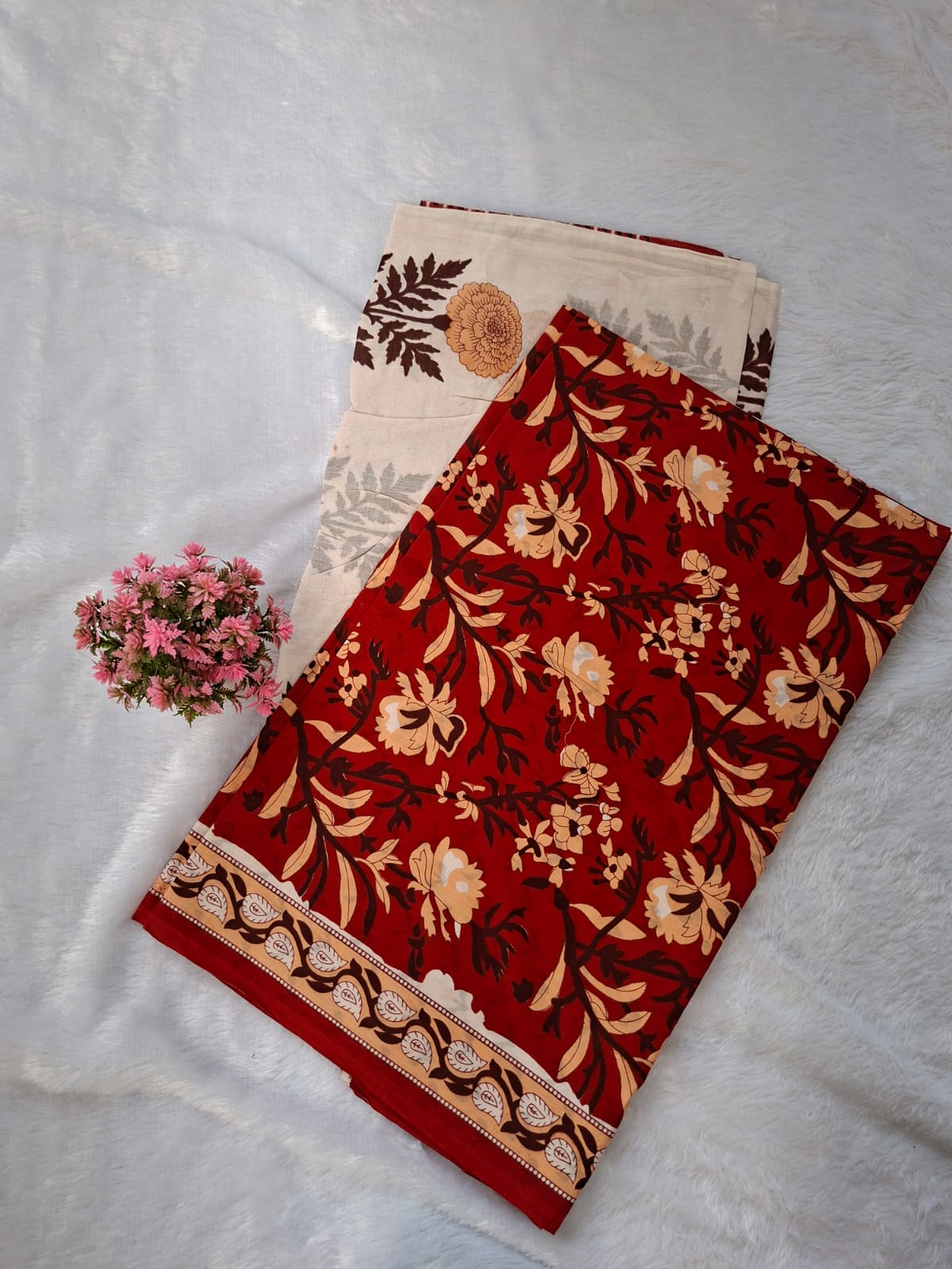Pure Cotton Unstitched Suit - Cotton Dupatta