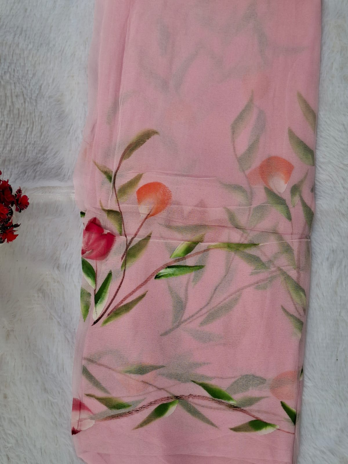 Pure Cotton Unstitched Suit - Chiffon Dupatta