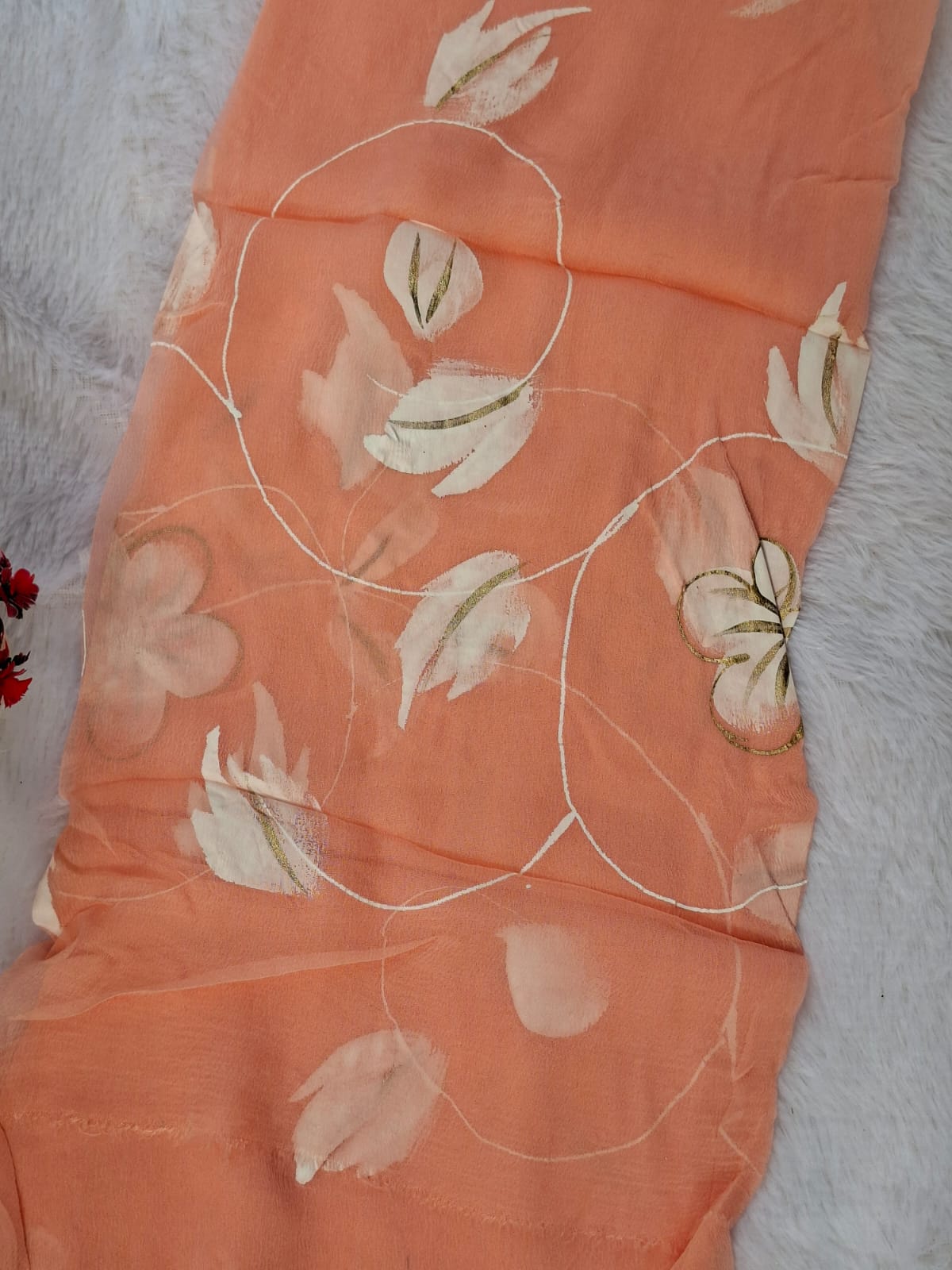 Pure Cotton Unstitched Suit - Chiffon Dupatta