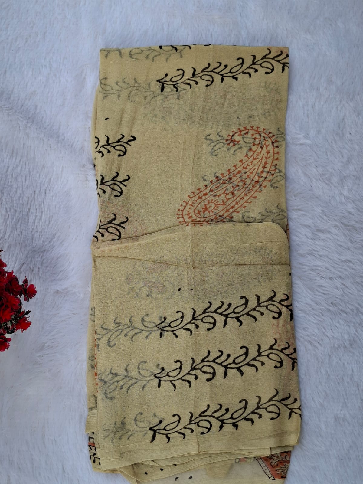 Pure Cotton Unstitched Suit - Chiffon Dupatta