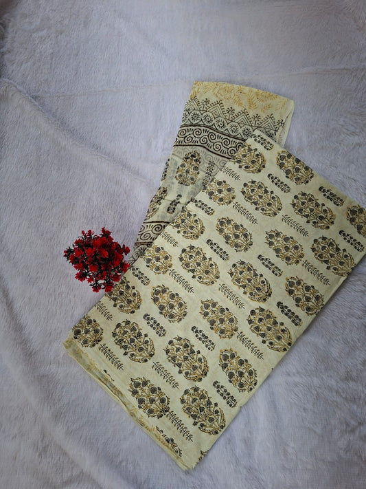 Pure Cotton Unstitched Suit - Chiffon Dupatta